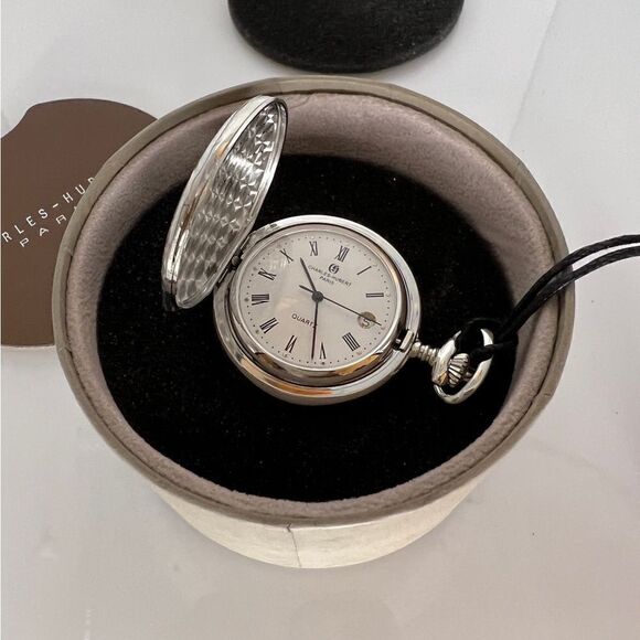 Charles Hubert Chrome-Finish White Dial with Three Hands Pocket Watch - Picture 11 of 11